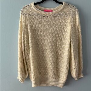Lilly Pulitzer Cream Diamond Knit Sweater